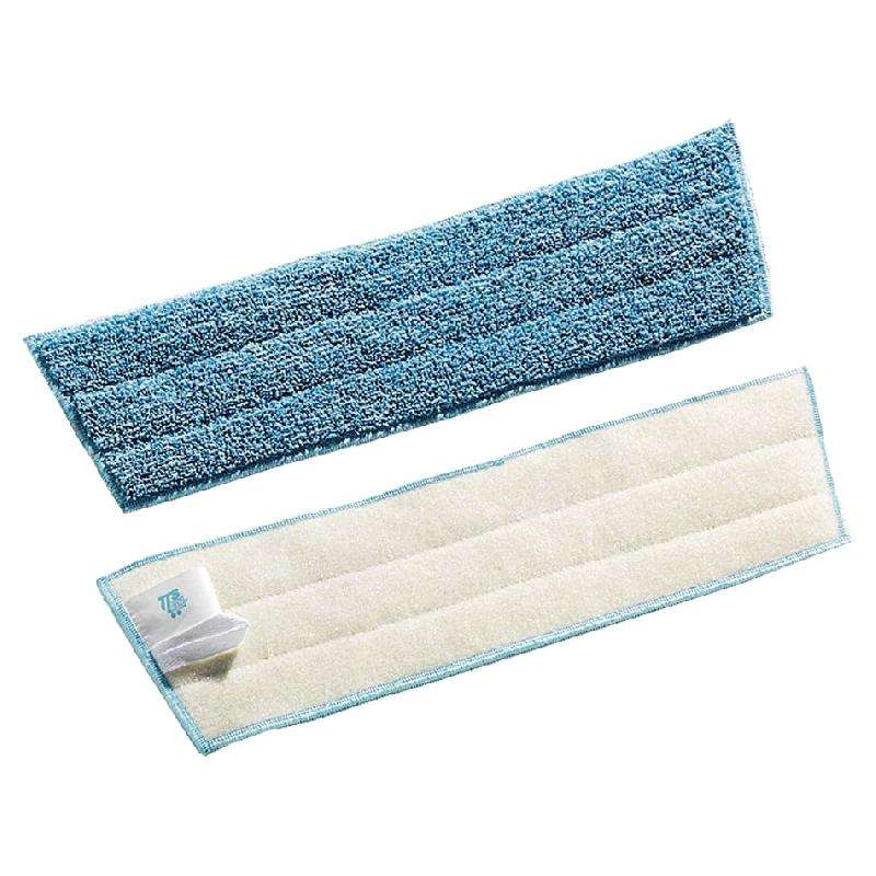 Frange de rechange microfibre bleue pour balai plat 12x42cm - Centrakor